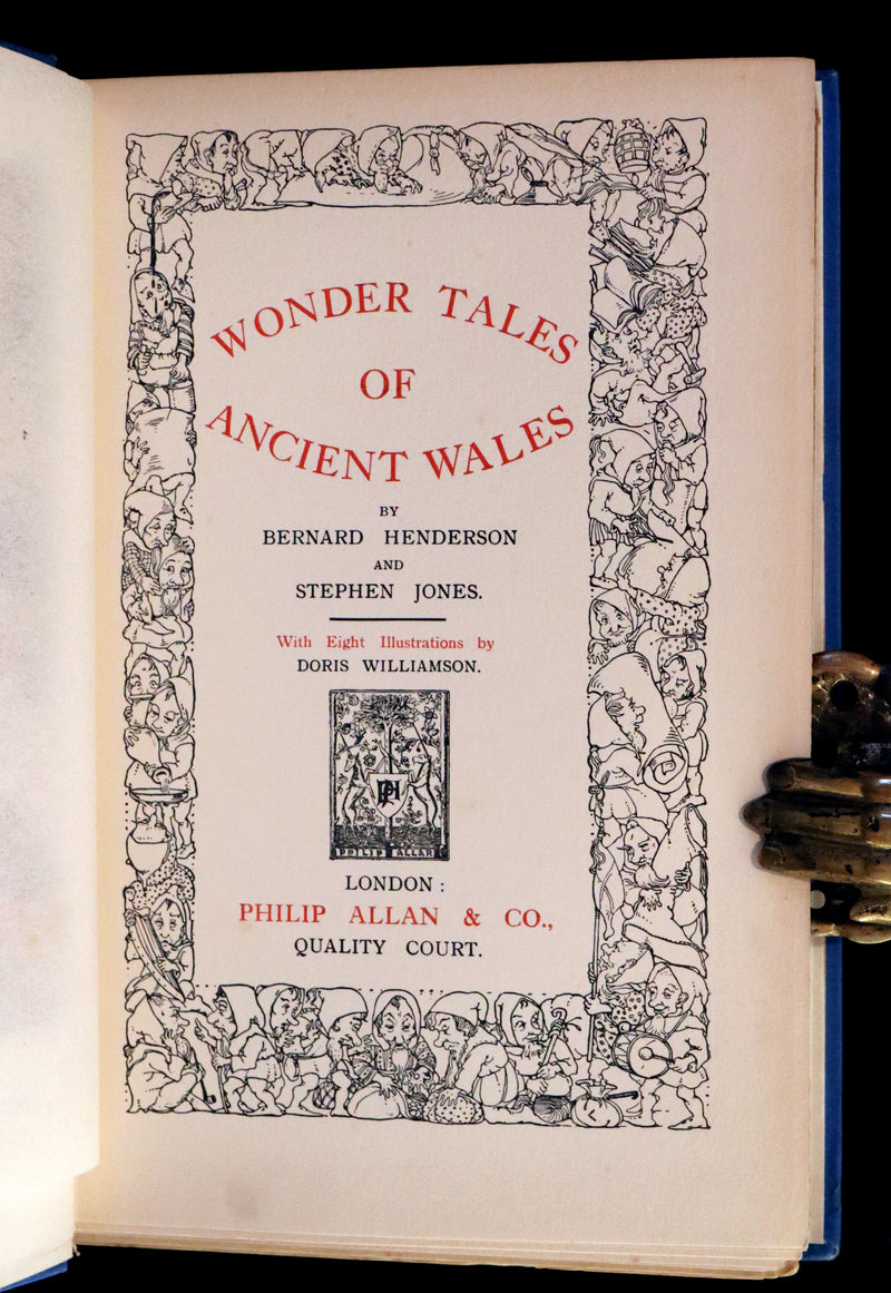 1921 Rare First Edition - FAIRY and WONDER TALES OF ANCIENT WALES Illustrated by Doris Williamson.