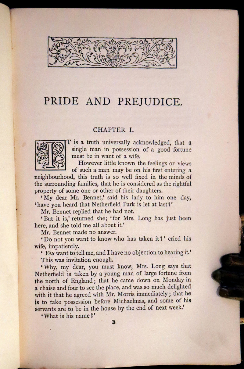 1891 Rare Edition - PRIDE AND PREJUDICE by Jane Austen.