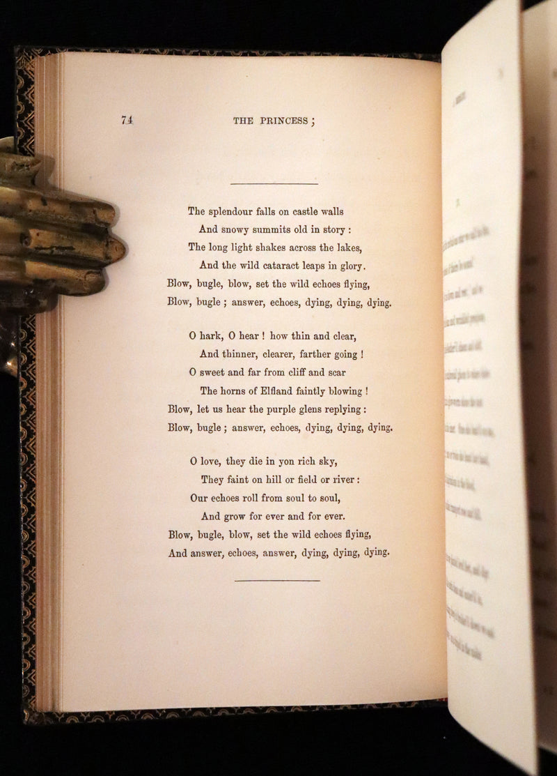 1864 Rare book in a nice morocco leather binding - The PRINCESS by Alfred Lord Tennyson.