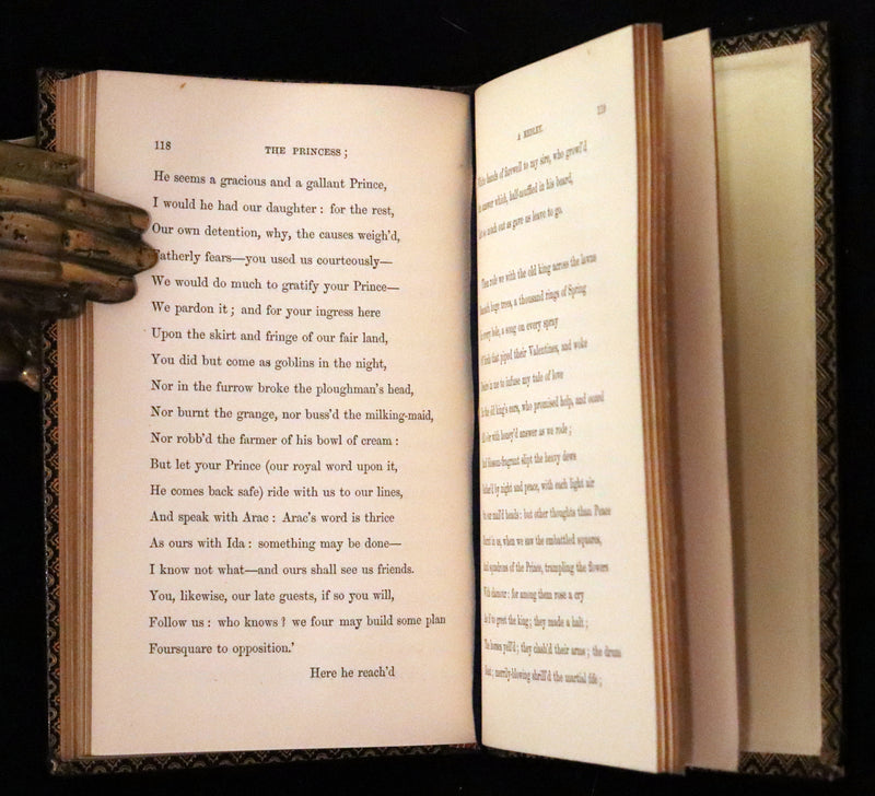 1864 Rare book in a nice morocco leather binding - The PRINCESS by Alfred Lord Tennyson.
