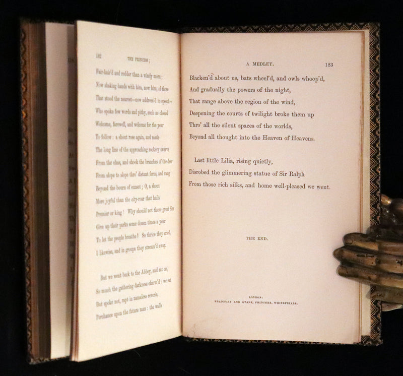 1864 Rare book in a nice morocco leather binding - The PRINCESS by Alfred Lord Tennyson.