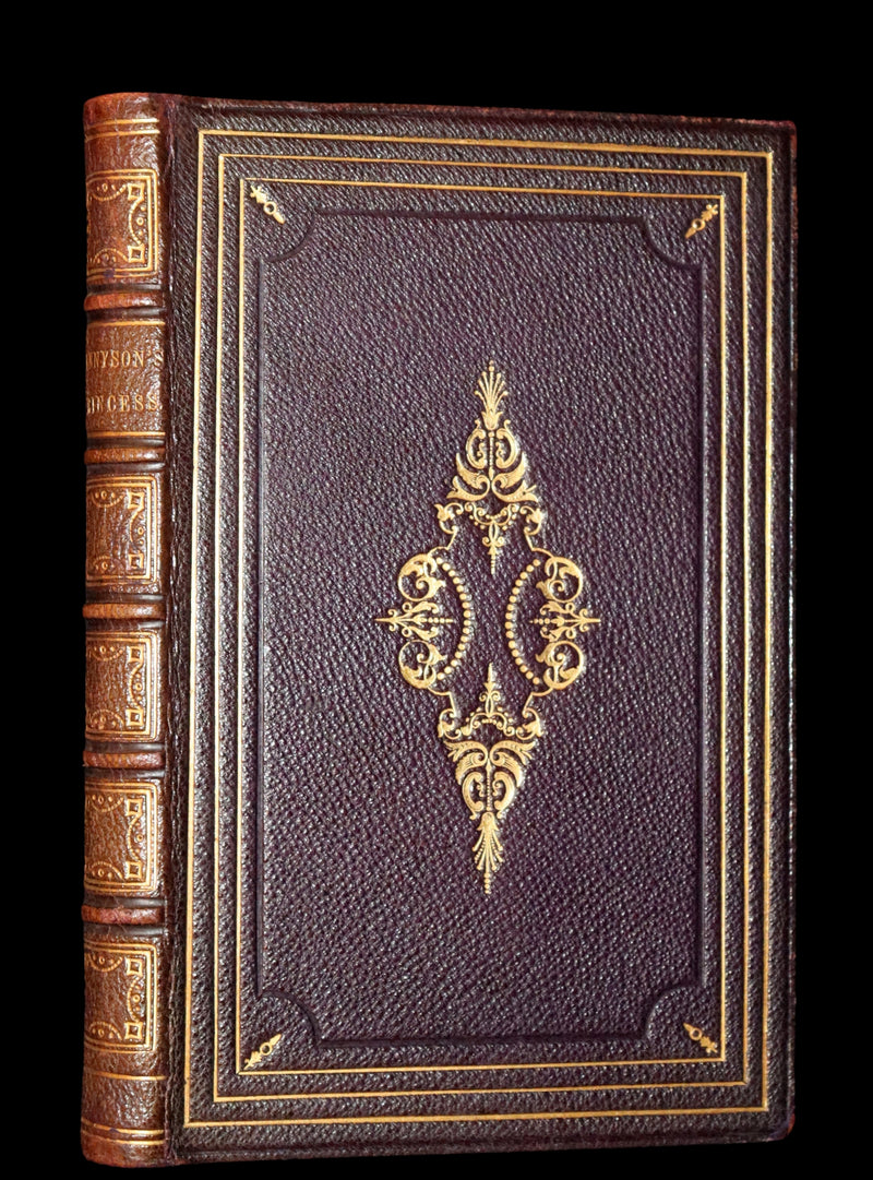 1864 Rare book in a nice morocco leather binding - The PRINCESS by Alfred Lord Tennyson.