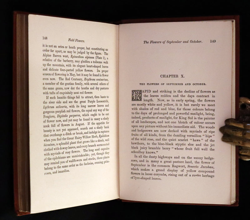 1880 Rare Victorian Book - FIELD FLOWERS, A handy-book for the rambling by the famous botanist James Shirley Hibberd.
