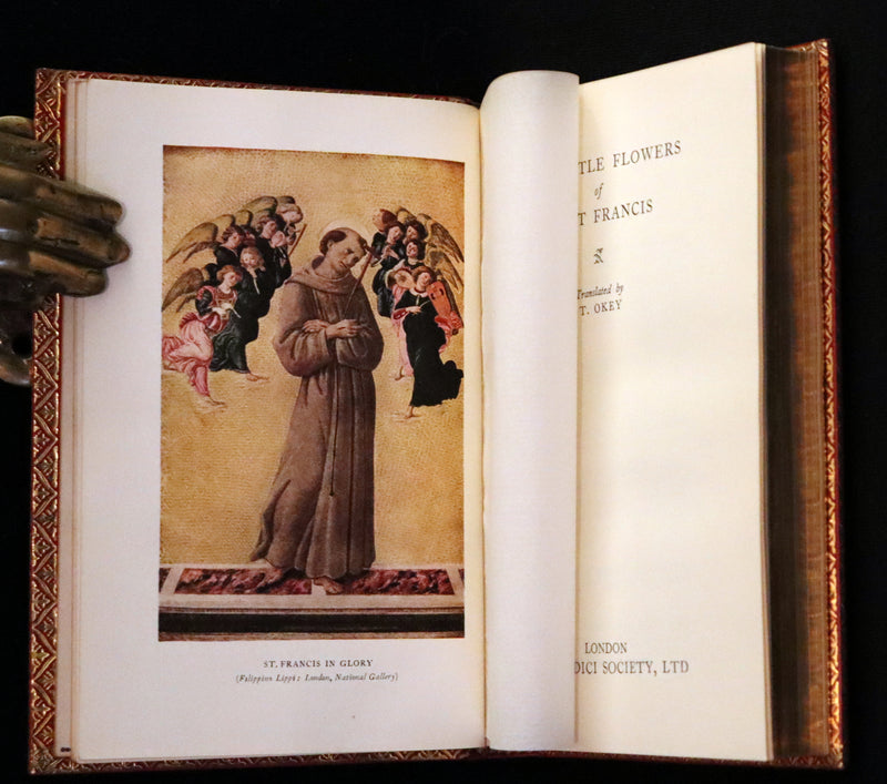 1930 Beautiful Riviere Binding - The Little Flowers of Saint Francis, 14th-century legends about St. Francis of Assisi.