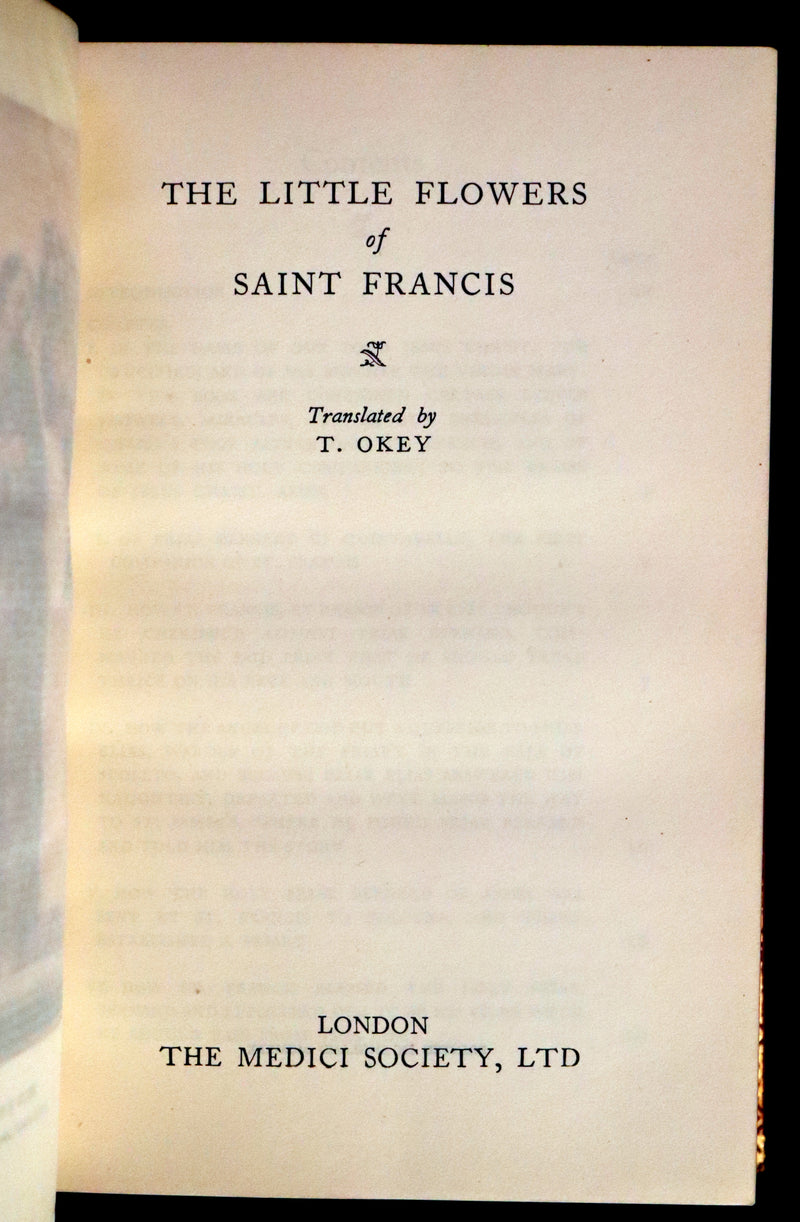 1930 Beautiful Riviere Binding - The Little Flowers of Saint Francis, 14th-century legends about St. Francis of Assisi.