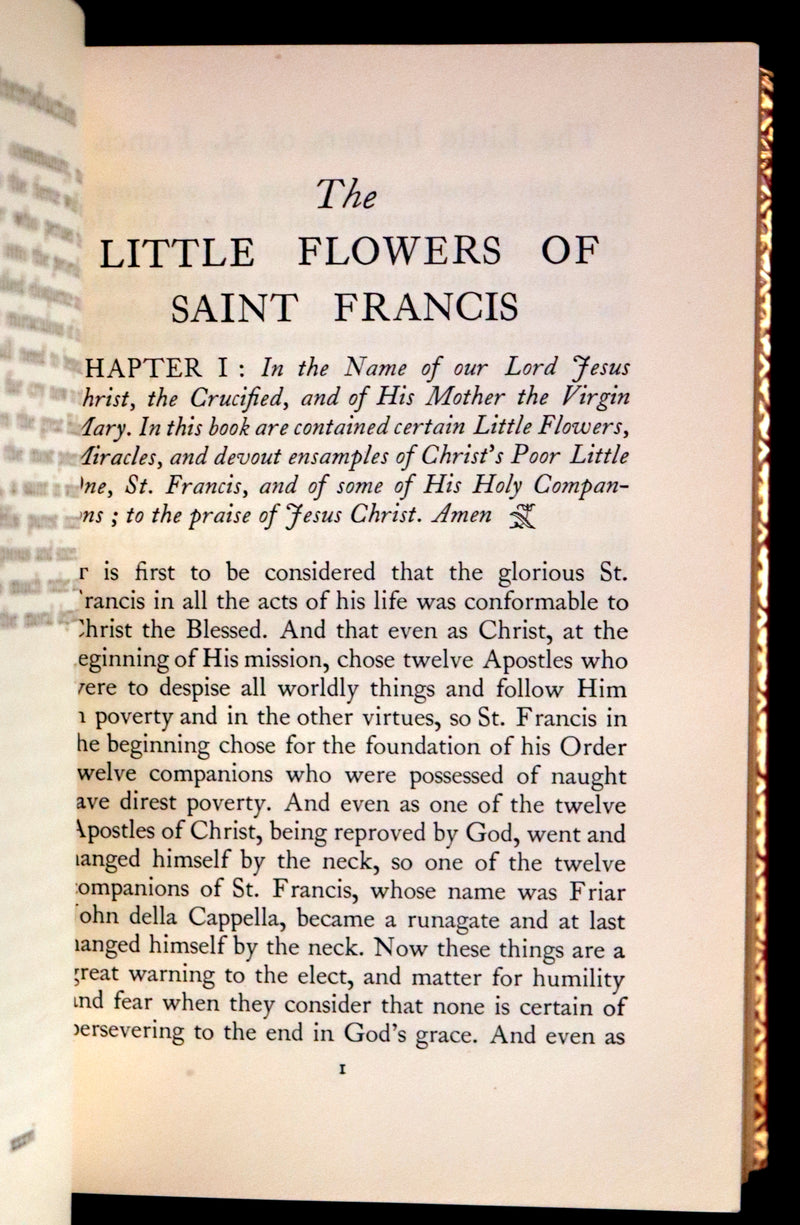 1930 Beautiful Riviere Binding - The Little Flowers of Saint Francis, 14th-century legends about St. Francis of Assisi.