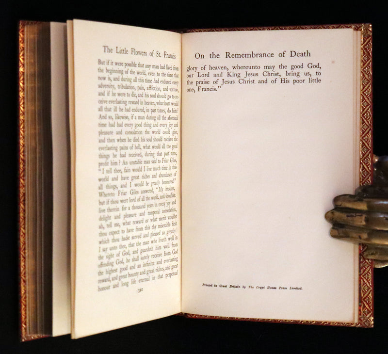1930 Beautiful Riviere Binding - The Little Flowers of Saint Francis, 14th-century legends about St. Francis of Assisi.