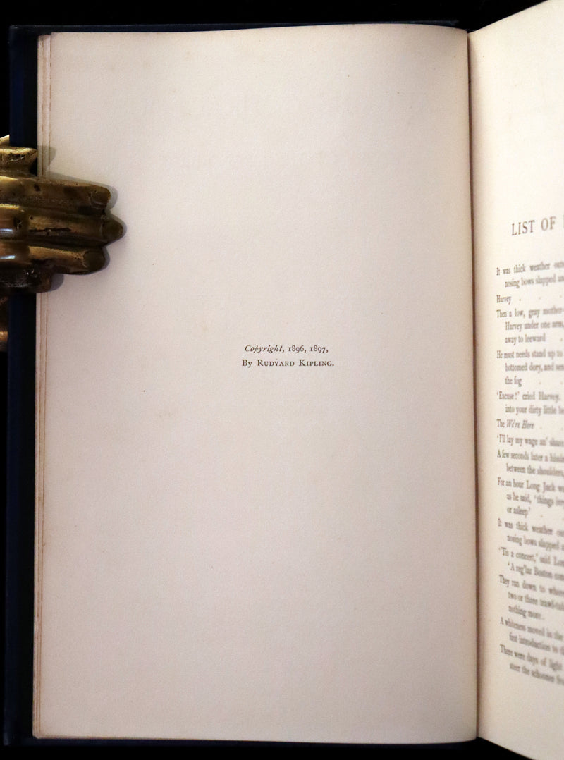 1897 Rare First Edition - CAPTAINS COURAGEOUS. A Story of the Grand Banks by Rudyard Kipling. Illustrated.