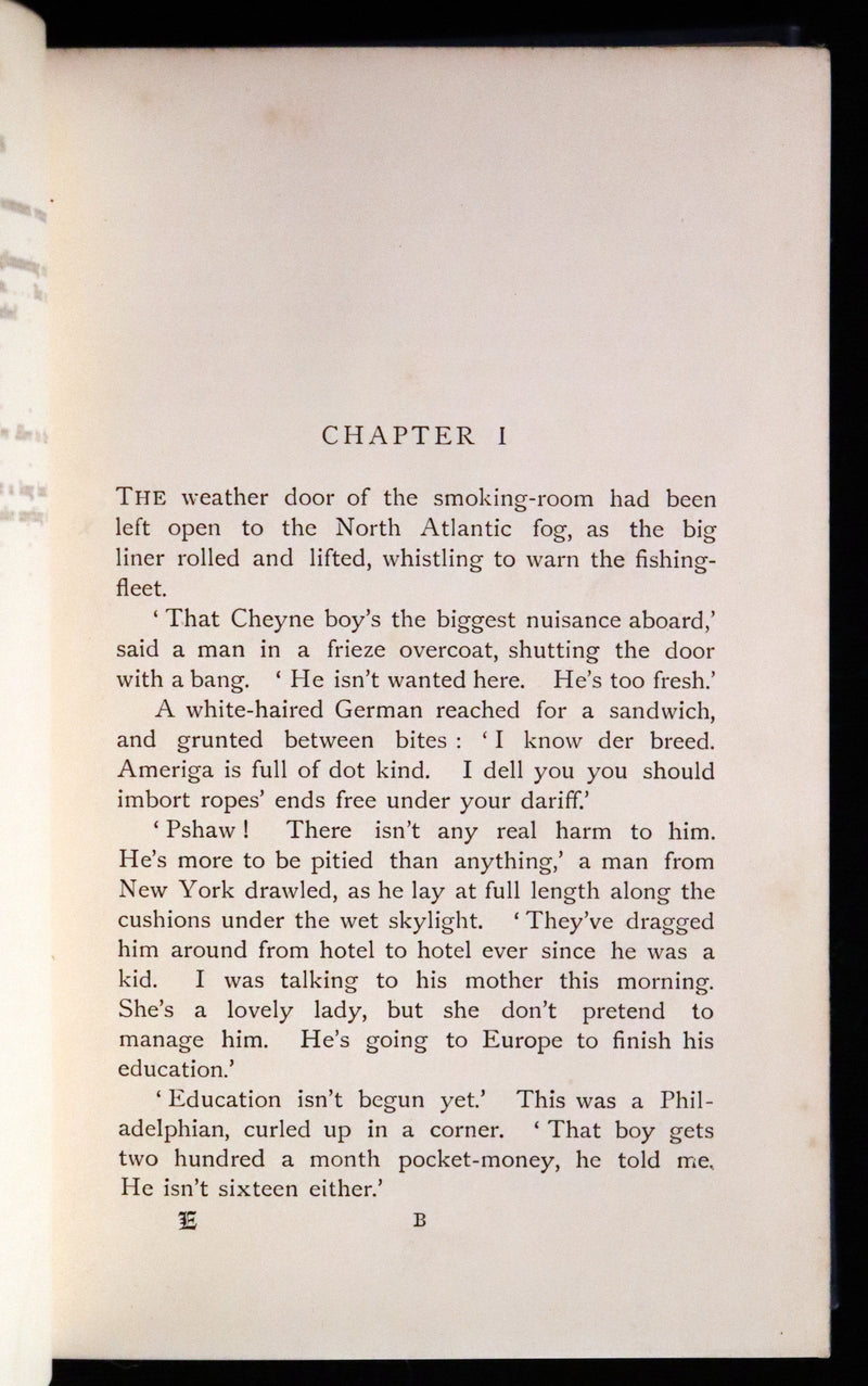 1897 Rare First Edition - CAPTAINS COURAGEOUS. A Story of the Grand Banks by Rudyard Kipling. Illustrated.