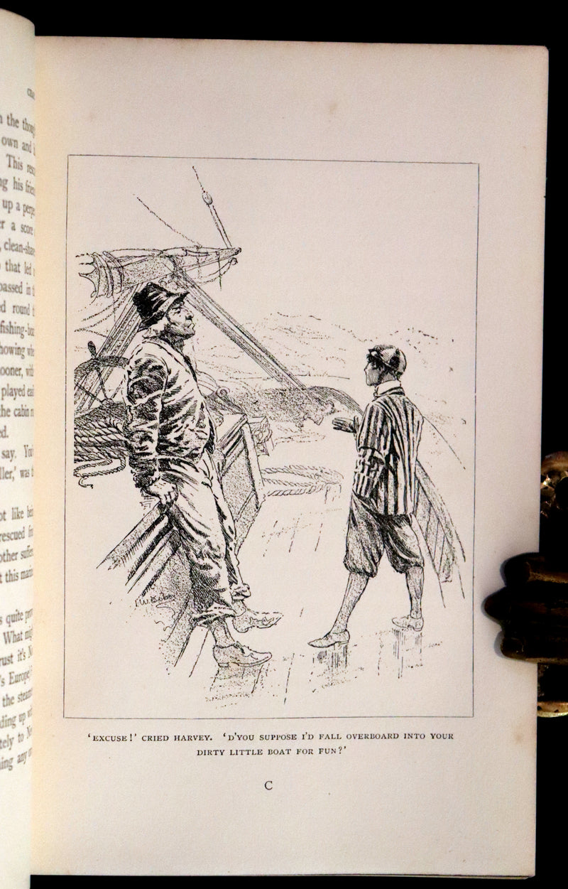 1897 Rare First Edition - CAPTAINS COURAGEOUS. A Story of the Grand Banks by Rudyard Kipling. Illustrated.
