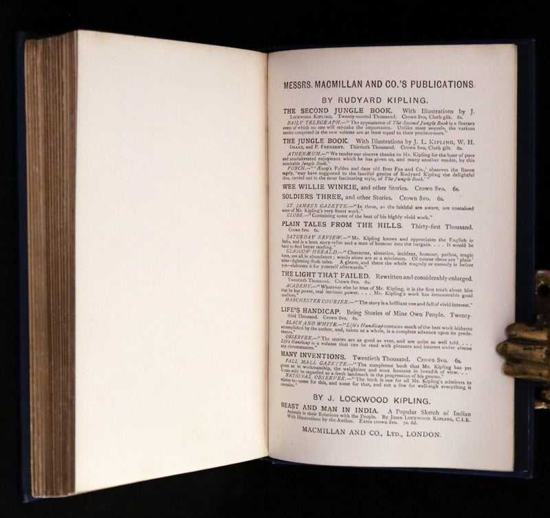 1897 Rare First Edition - CAPTAINS COURAGEOUS. A Story of the Grand Banks by Rudyard Kipling. Illustrated.