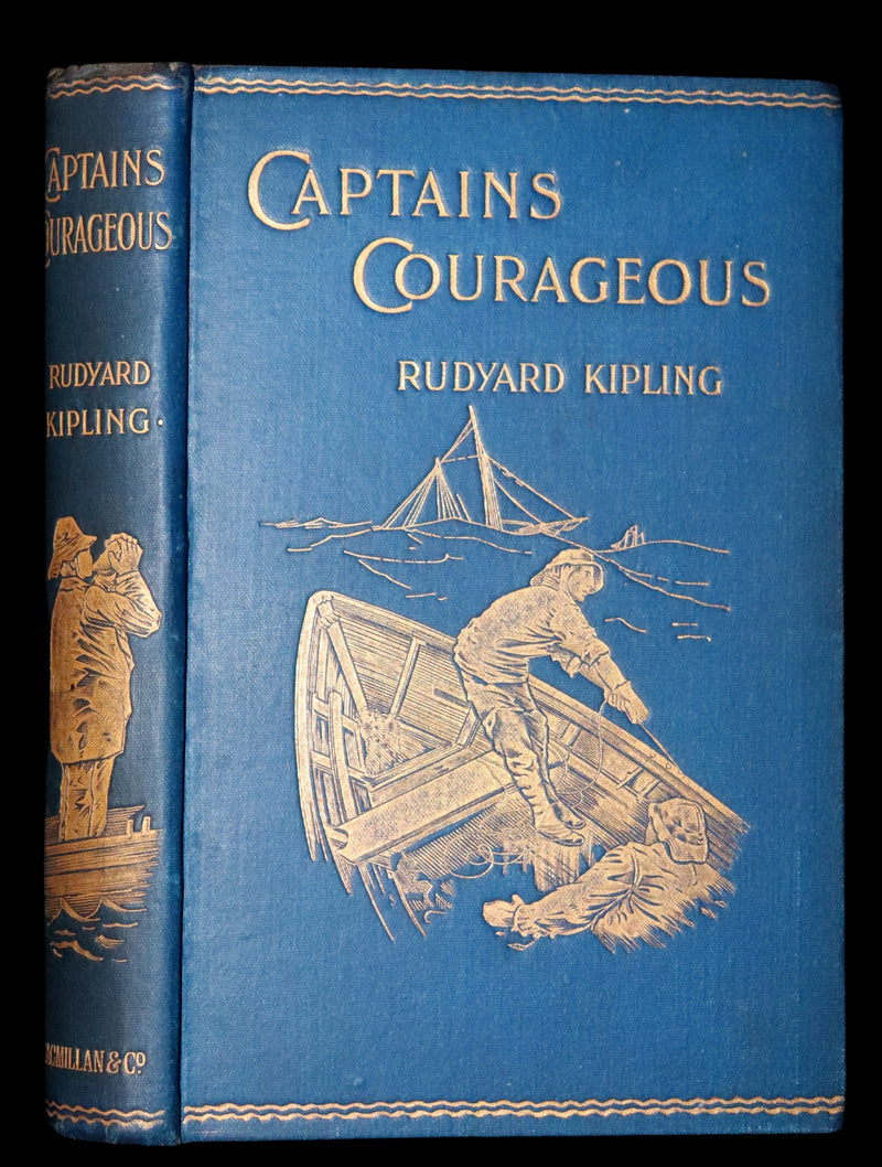 1897 Rare First Edition - CAPTAINS COURAGEOUS. A Story of the Grand Banks by Rudyard Kipling. Illustrated.