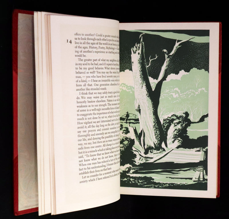 1944 Rare in a Beautiful Bayntun Binding - WALDEN or, Life in the Woods by Henry David Thoreau. First edition illustrated by ALDREN A. WATSON.