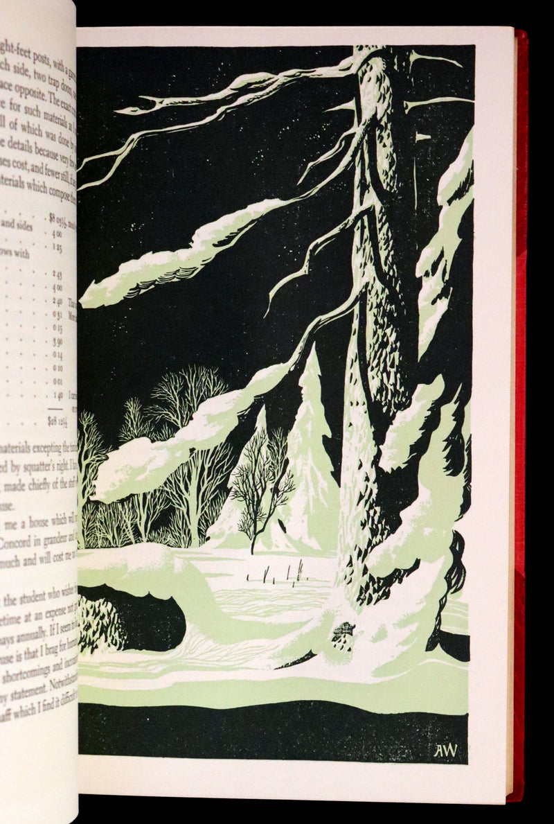 1944 Rare in a Beautiful Bayntun Binding - WALDEN or, Life in the Woods by Henry David Thoreau. First edition illustrated by ALDREN A. WATSON.