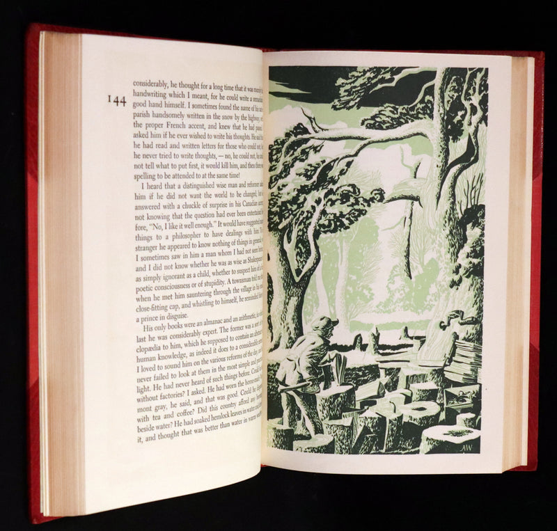 1944 Rare in a Beautiful Bayntun Binding - WALDEN or, Life in the Woods by Henry David Thoreau. First edition illustrated by ALDREN A. WATSON.