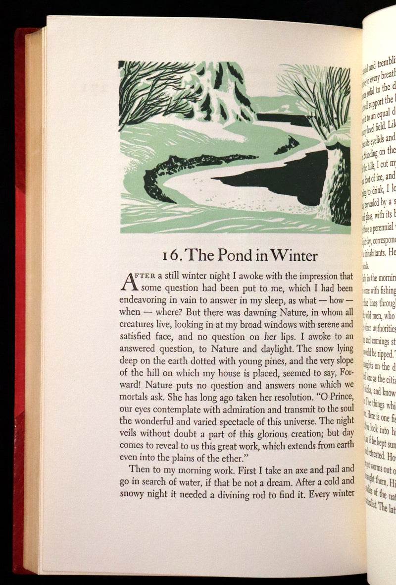 1944 Rare in a Beautiful Bayntun Binding - WALDEN or, Life in the Woods by Henry David Thoreau. First edition illustrated by ALDREN A. WATSON.