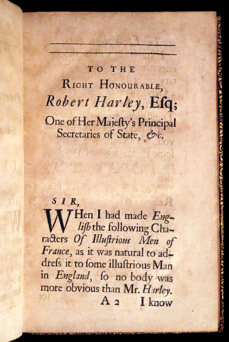 1704 Scarce First English Edition ~ Charles Perrault, Characters Historical and Panegyrical of the Greatest Men that have appeared in France. Volume I.