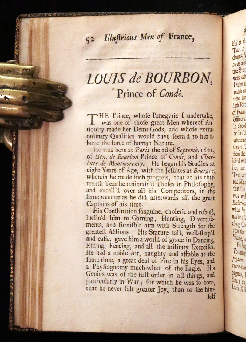 1704 Scarce First English Edition ~ Charles Perrault, Characters Historical and Panegyrical of the Greatest Men that have appeared in France. Volume I.