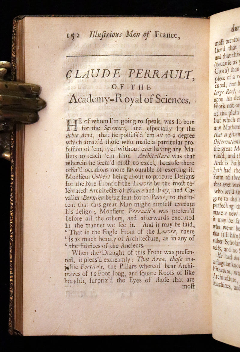 1704 Scarce First English Edition ~ Charles Perrault, Characters Historical and Panegyrical of the Greatest Men that have appeared in France. Volume I.