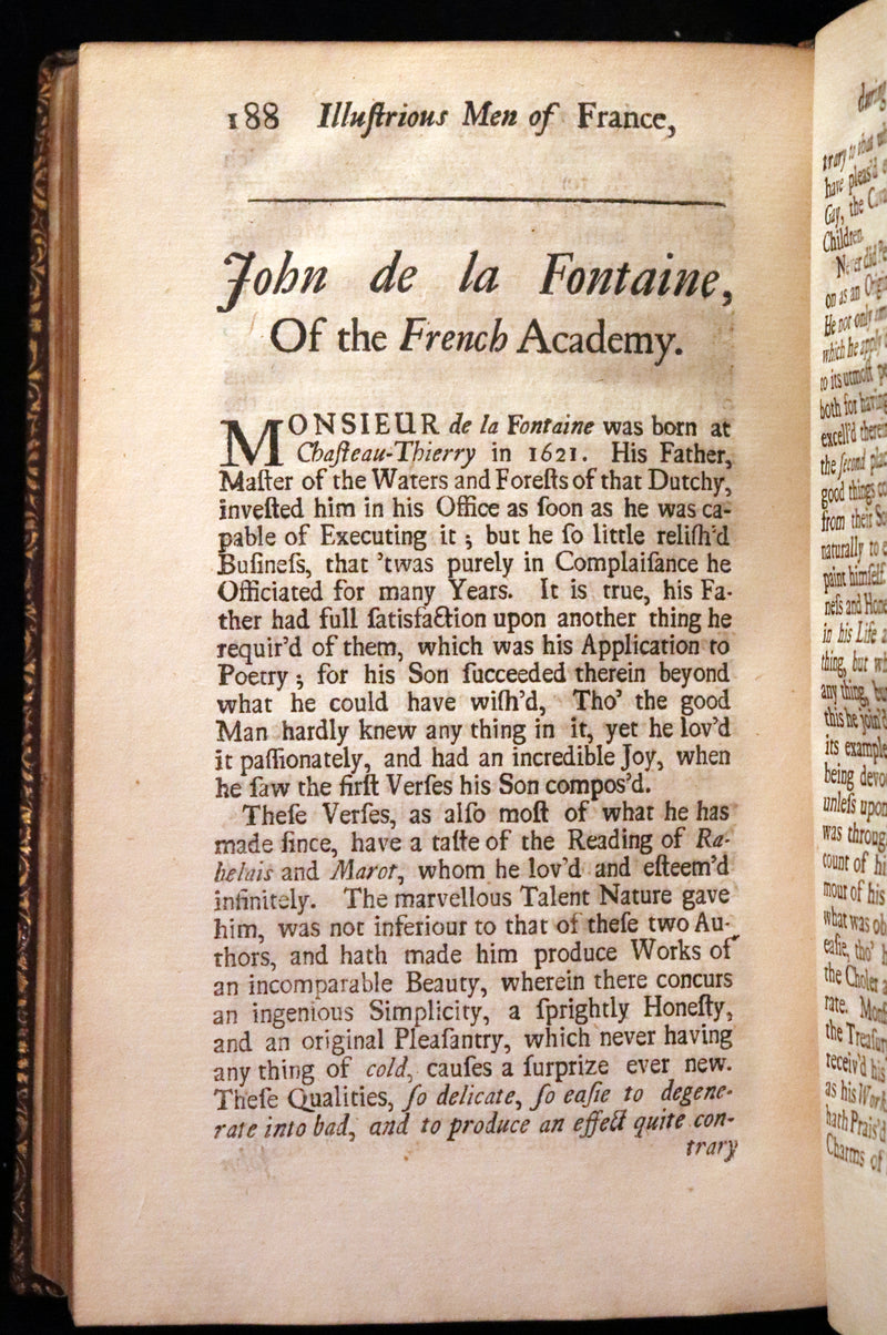 1704 Scarce First English Edition ~ Charles Perrault, Characters Historical and Panegyrical of the Greatest Men that have appeared in France. Volume I.