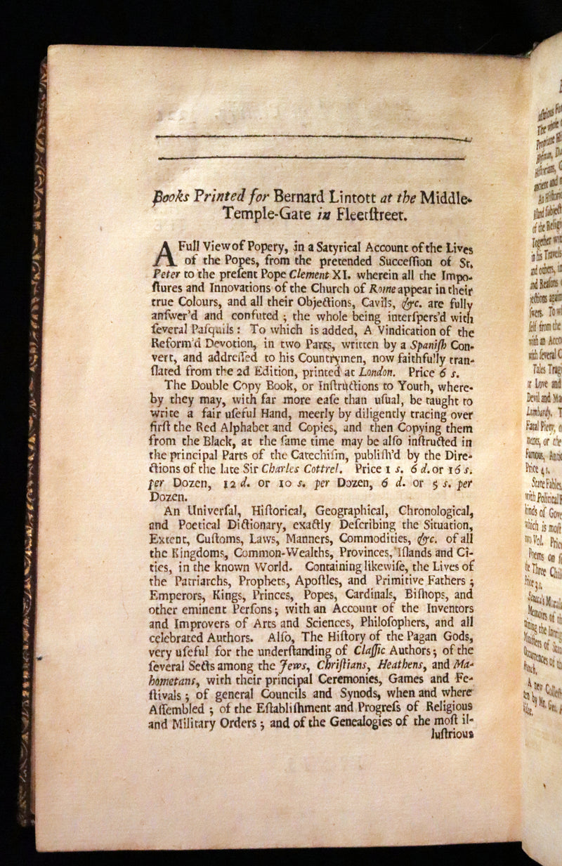 1704 Scarce First English Edition ~ Charles Perrault, Characters Historical and Panegyrical of the Greatest Men that have appeared in France. Volume I.