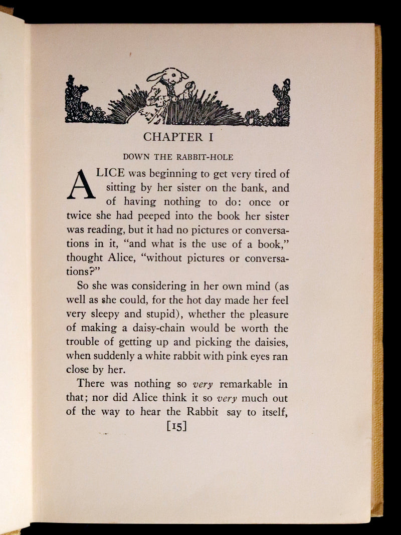 1915 Scarce First Edition - Alice's Adventures in Wonderland illustrated by Albert Edward Jackson.