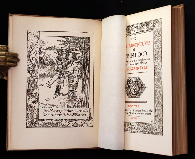 1909 Rare Book - The Merry Adventures of ROBIN HOOD illustrated by Howard Pyle.