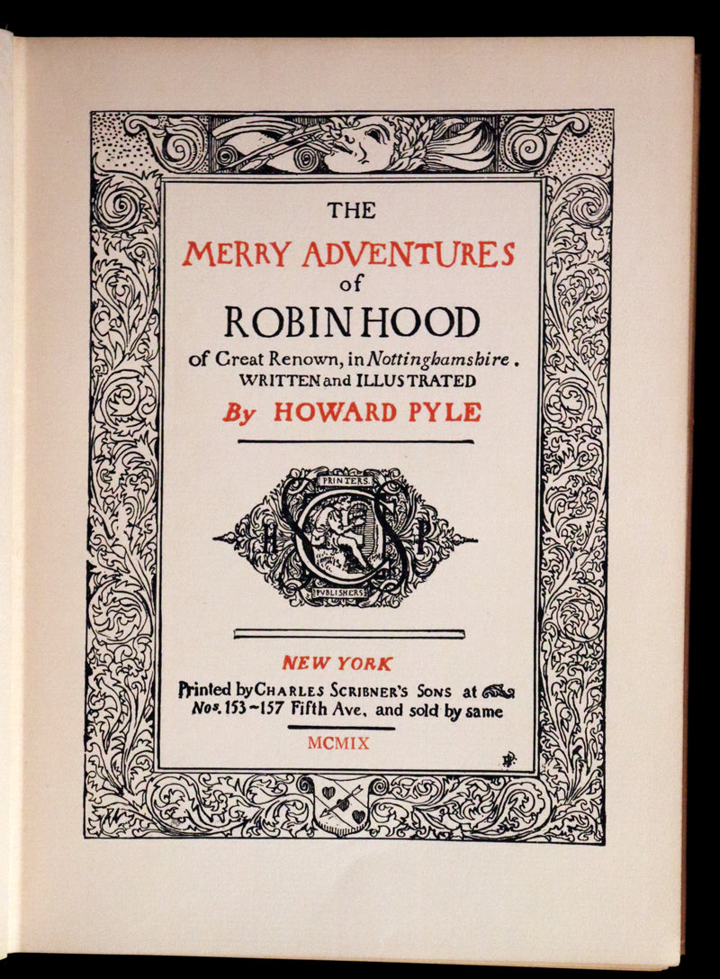 1909 Rare Book - The Merry Adventures of ROBIN HOOD illustrated by Howard Pyle.