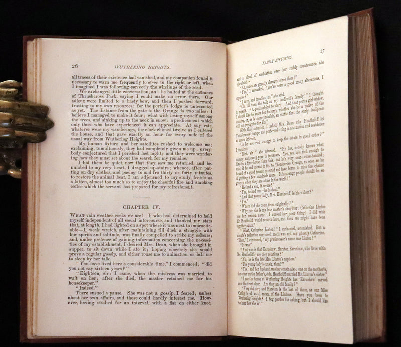 1892 Scarce Edition - WUTHERING HEIGHTS by Emily Brontë (Ellis Bell), And Agnes Grey by Anne Brontë (Acton Bell).