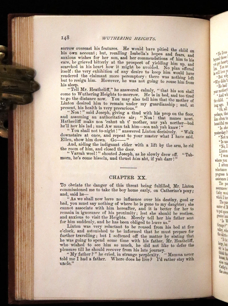 1892 Scarce Edition - WUTHERING HEIGHTS by Emily Brontë (Ellis Bell), And Agnes Grey by Anne Brontë (Acton Bell).
