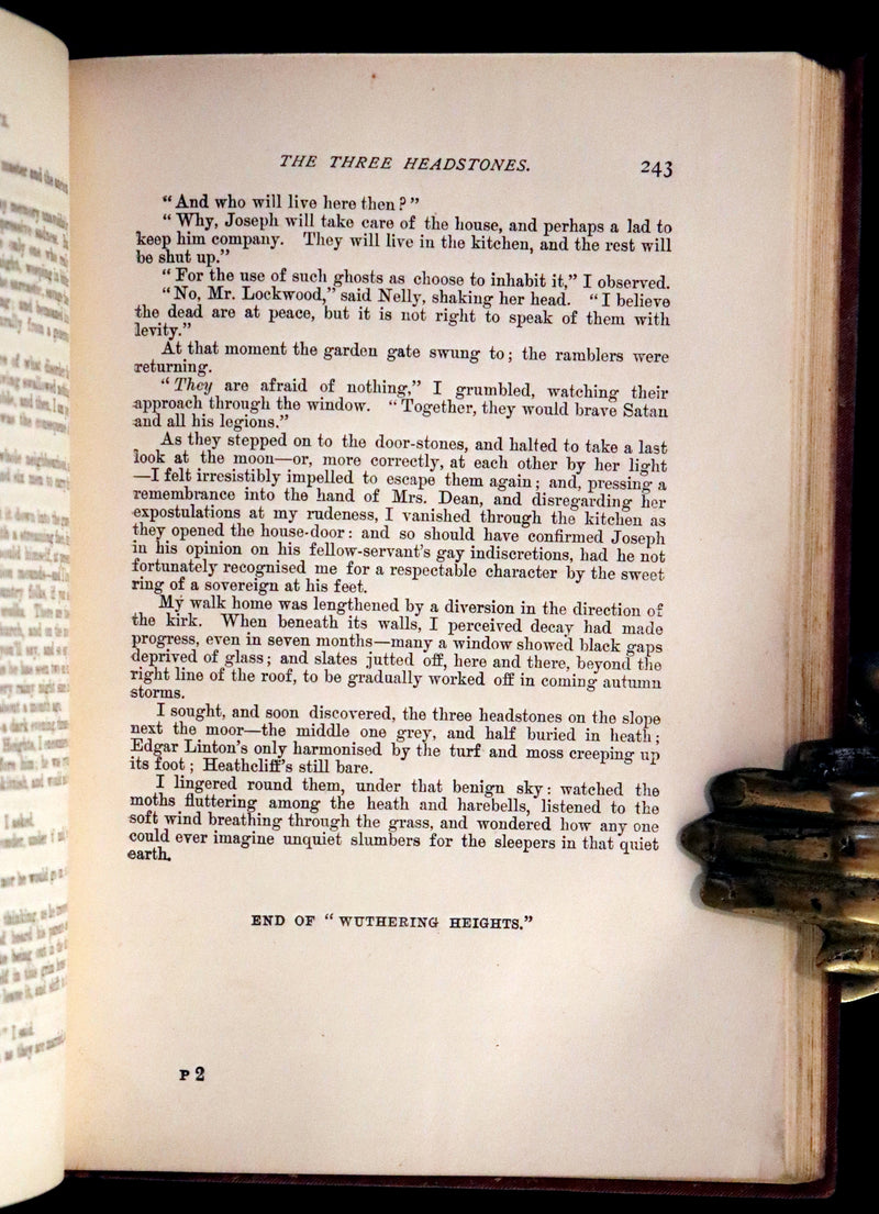 1892 Scarce Edition - WUTHERING HEIGHTS by Emily Brontë (Ellis Bell), And Agnes Grey by Anne Brontë (Acton Bell).