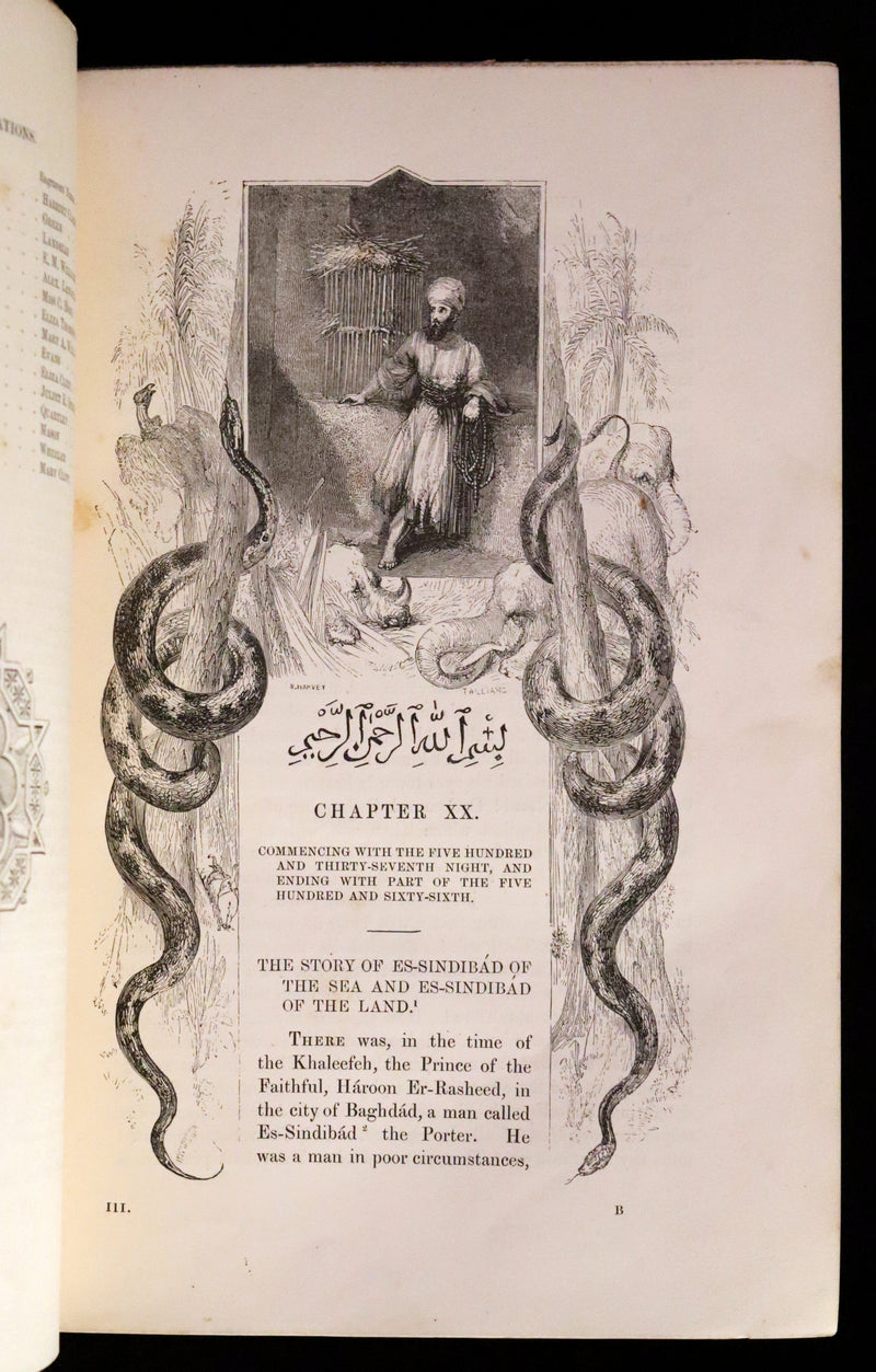 1859 Rare Book Set - The Thousand & One Nights, ARABIAN NIGHTS by Edward William Lane.