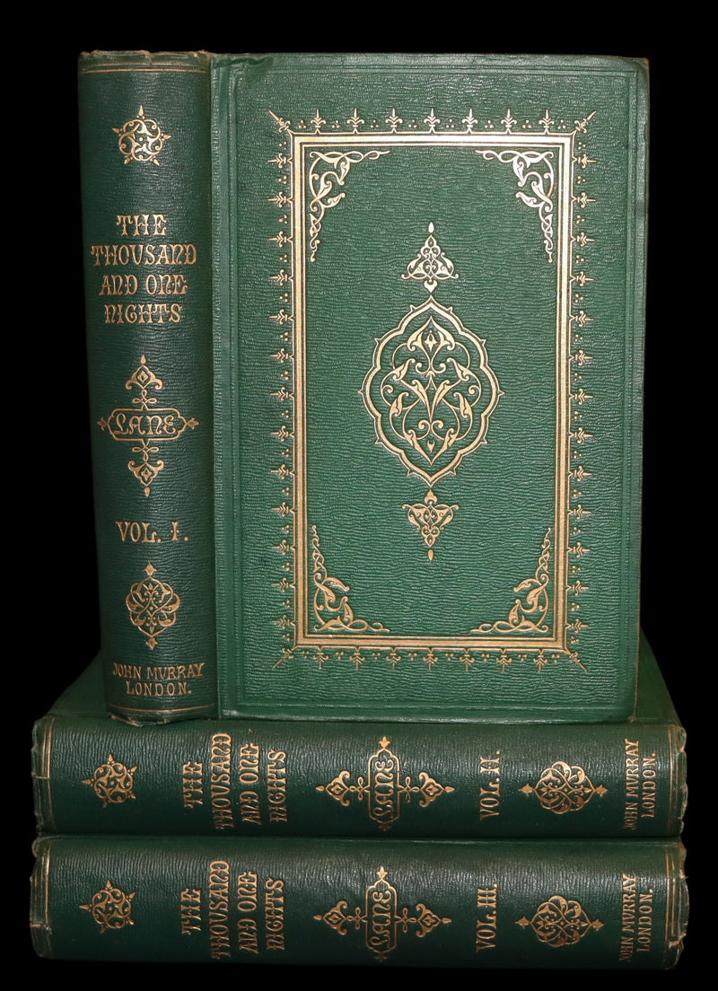 1859 Rare Book Set - The Thousand & One Nights, ARABIAN NIGHTS by Edward William Lane.