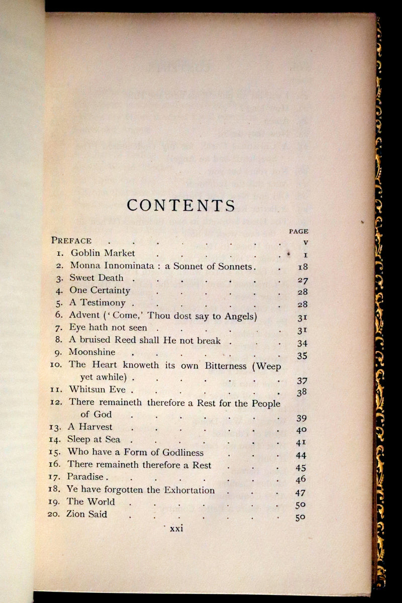 1923 Beautiful Riviere & Son Binding - Christina Rossetti's POEMS, Including Goblin Market.