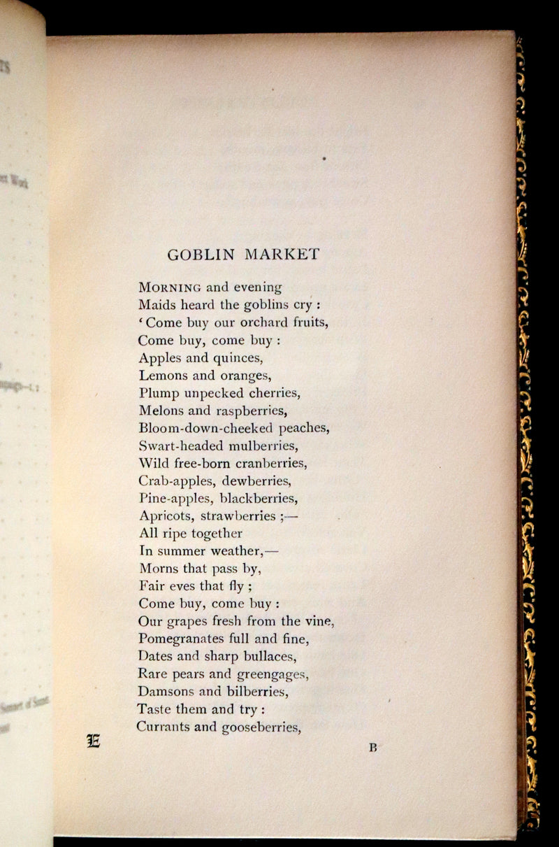 1923 Beautiful Riviere & Son Binding - Christina Rossetti's POEMS, Including Goblin Market.
