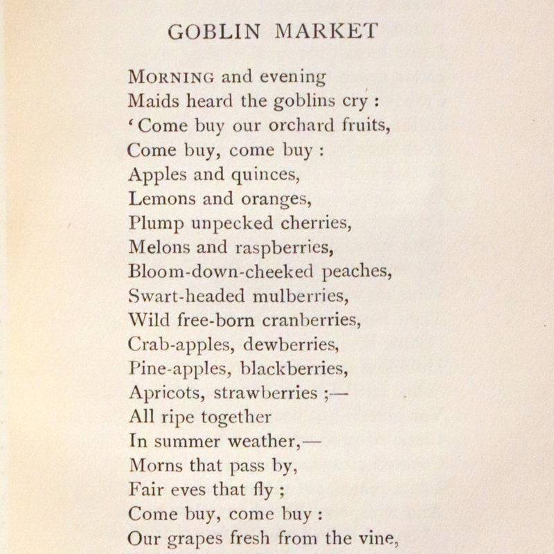 1923 Beautiful Riviere & Son Binding - Christina Rossetti's POEMS, Including Goblin Market.