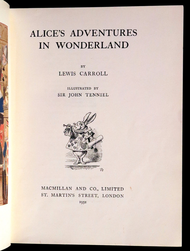 1932 Rare color Edition - Alice's Adventures in Wonderland by Lewis Carroll. Illustrated in color.