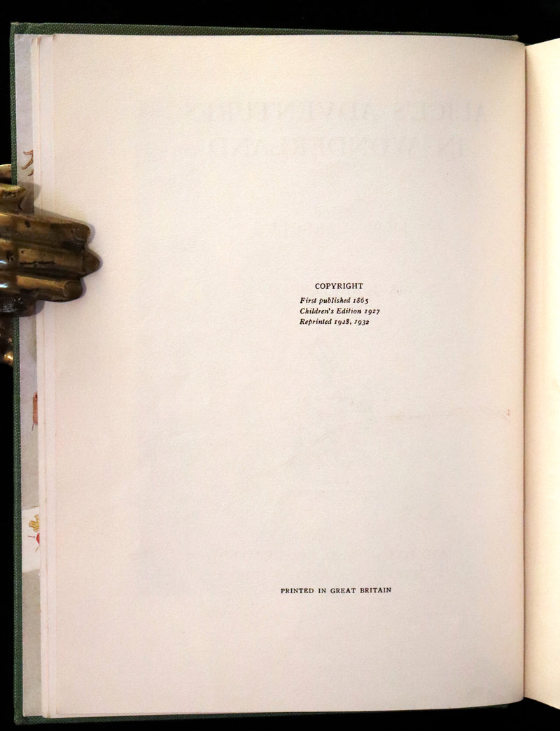 1932 Rare color Edition - Alice's Adventures in Wonderland by Lewis Carroll. Illustrated in color.