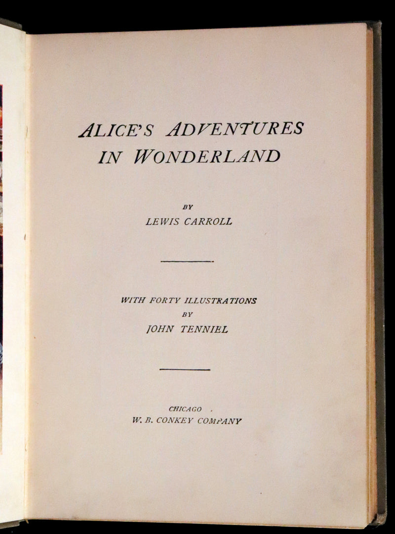 1900 Scarce Conkey Edition - Alice's Adventures in Wonderland by Lewis Carroll. Illustrated.