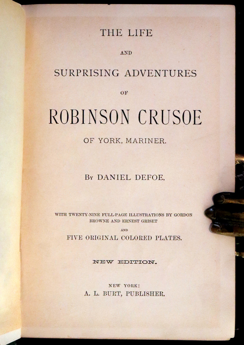 1895 Rare Book - THE ADVENTURES OF ROBINSON CRUSOE illustrated by Browne & Griset.