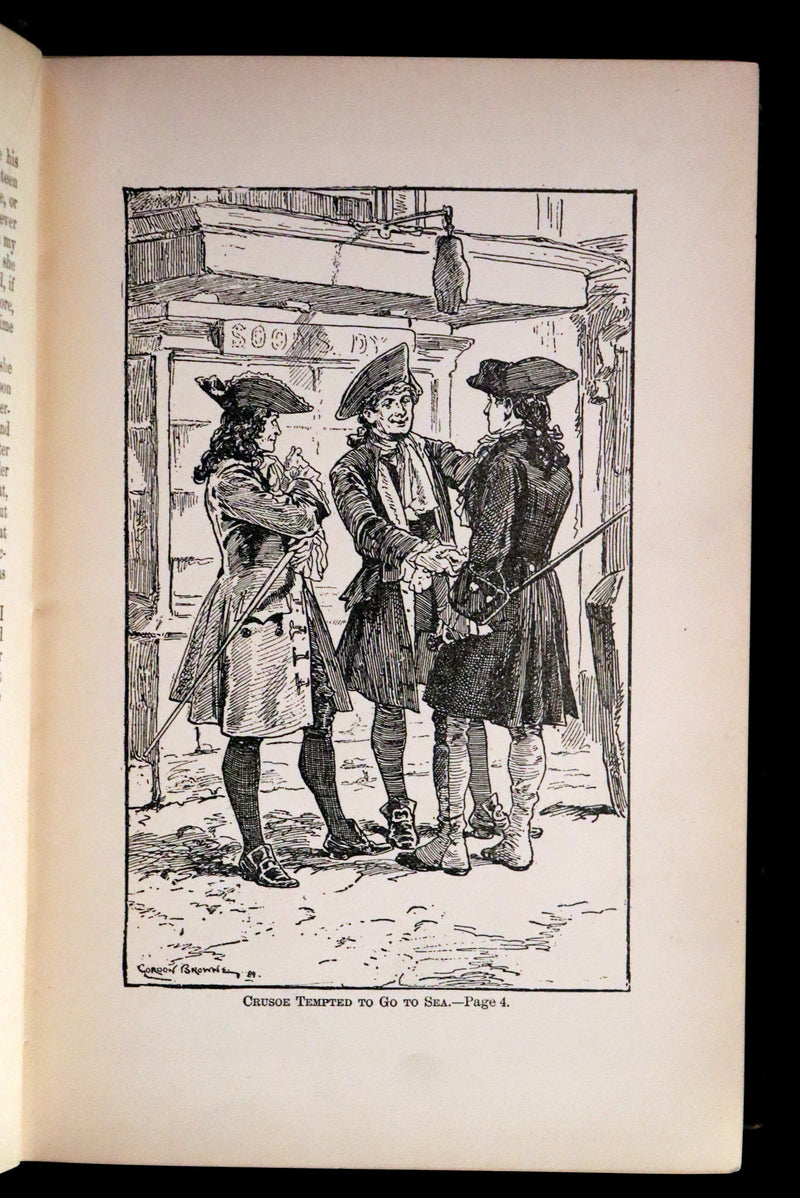 1895 Rare Book - THE ADVENTURES OF ROBINSON CRUSOE illustrated by Browne & Griset.