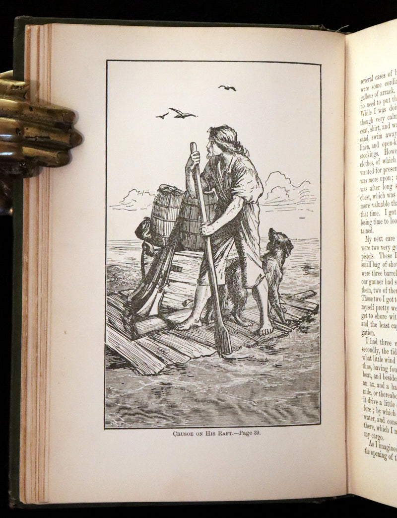 1895 Rare Book - THE ADVENTURES OF ROBINSON CRUSOE illustrated by Browne & Griset.
