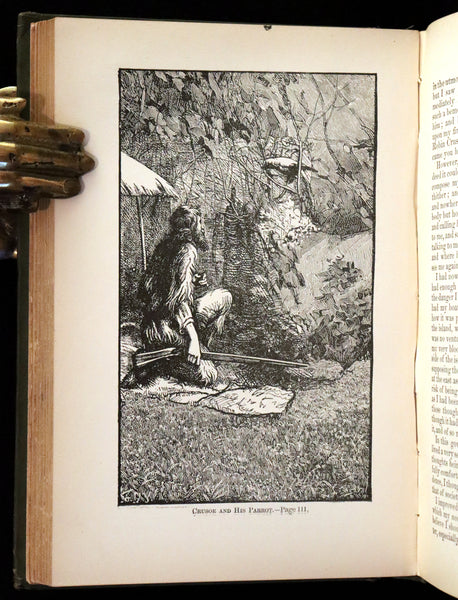 1895 Rare Book - THE ADVENTURES OF ROBINSON CRUSOE illustrated by Browne & Griset.
