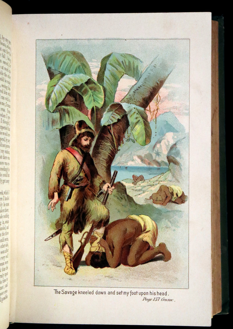 1895 Rare Book - THE ADVENTURES OF ROBINSON CRUSOE illustrated by Browne & Griset.
