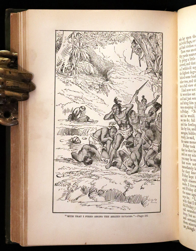 1895 Rare Book - THE ADVENTURES OF ROBINSON CRUSOE illustrated by Browne & Griset.