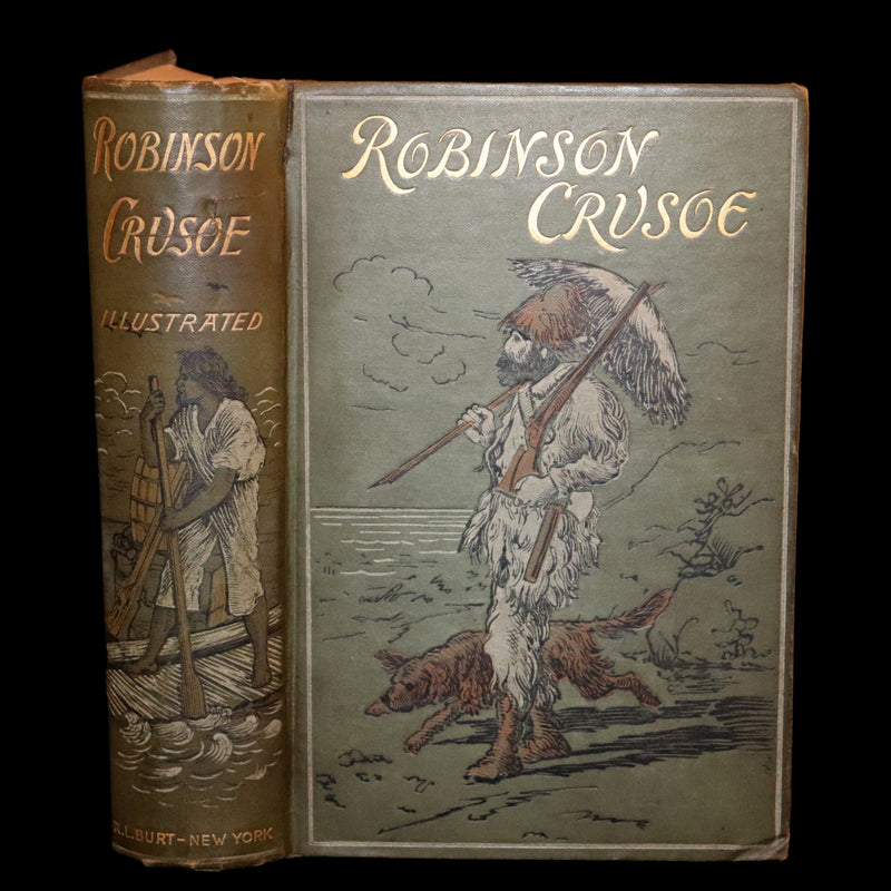 1895 Rare Book - THE ADVENTURES OF ROBINSON CRUSOE illustrated by Browne & Griset.