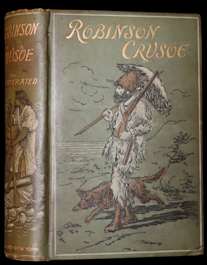 1895 Rare Book - THE ADVENTURES OF ROBINSON CRUSOE illustrated by Browne & Griset.