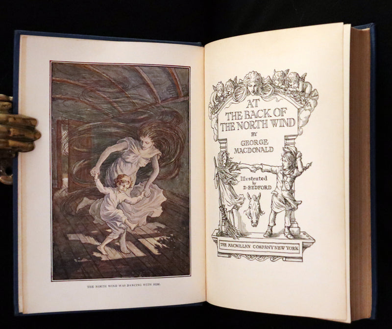 1924 Rare First Edition - AT THE BACK OF THE NORTH WIND Illustrated by Francis Donkin Bedford.