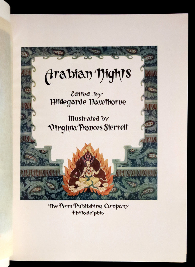 1928 Rare First Edition - ARABIAN NIGHTS illustrated by Virginia Frances Sterrett.