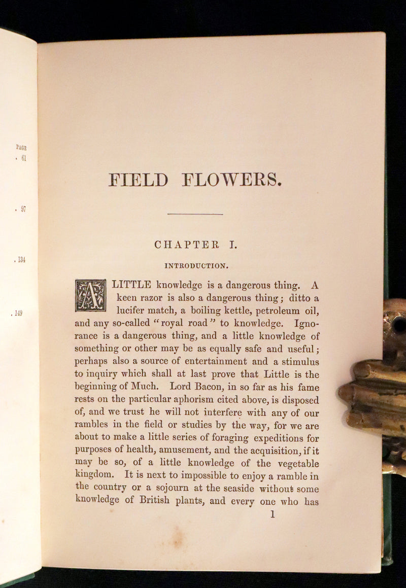 1870 Scarce First Edition - FIELD FLOWERS, A handy-book for the rambling by the famous botanist James Shirley Hibberd.